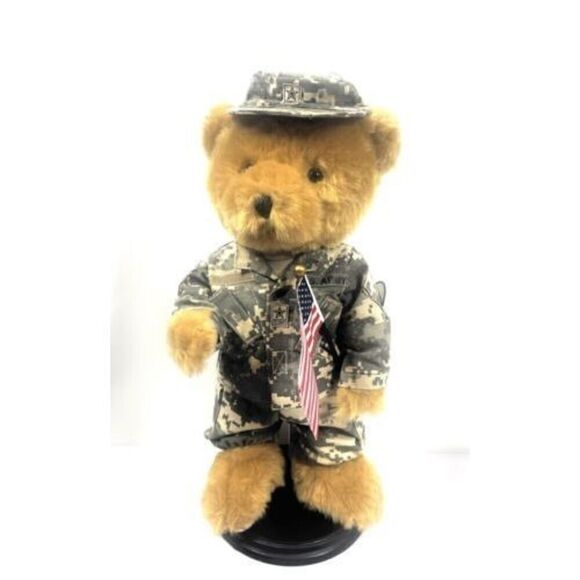Danbury Mint Collectible Military Bear Flag Camouflage Outfit US Army Bear RARE - Picture 2 of 9